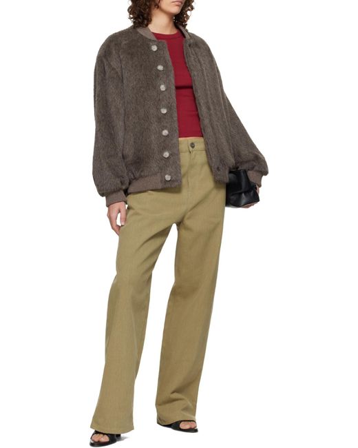 Rohe Green Wide-Leg Five-Pocket Pants
