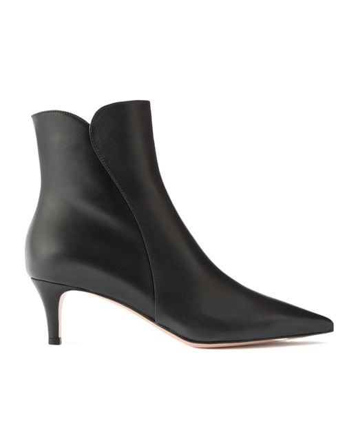 Gianvito Rossi Black Leather Ankle Boots