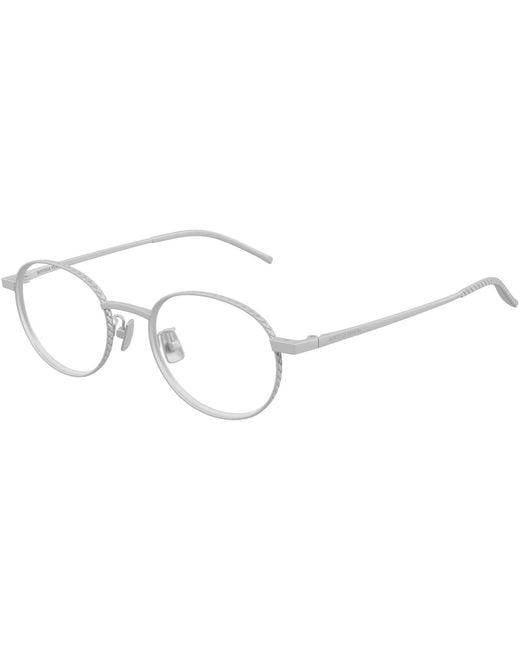 Bottega Veneta White Eyewear Oval Frame Glasses for men