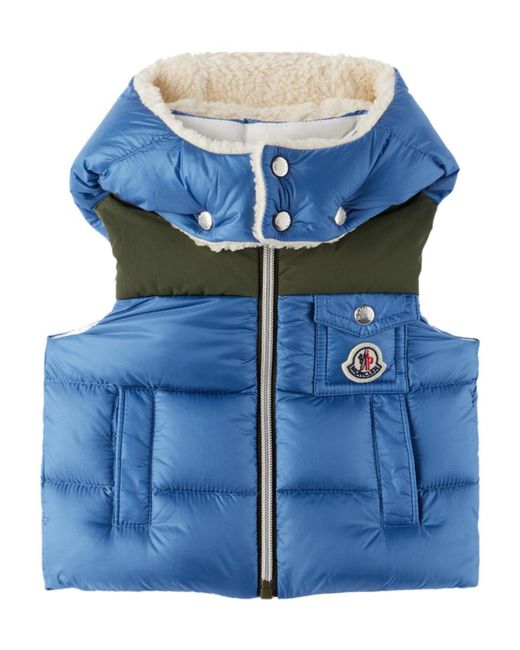 Moncler Blue Oust Logo Patch Down Jacket