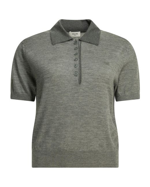 Céline Gray Short-Sleeved Polo Shirt