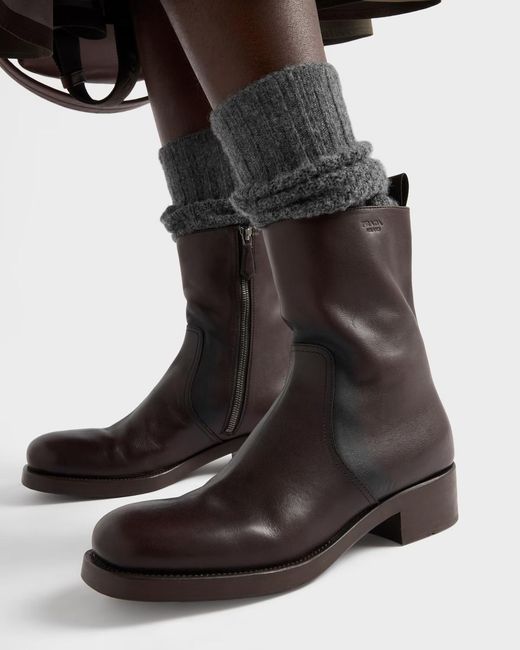 Prada Brown Ankle Boots