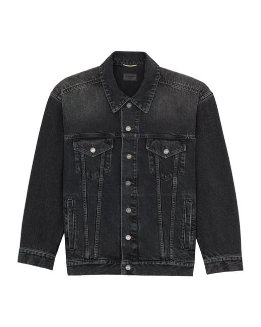 Saint Laurent Black Oversized Jean Jacket