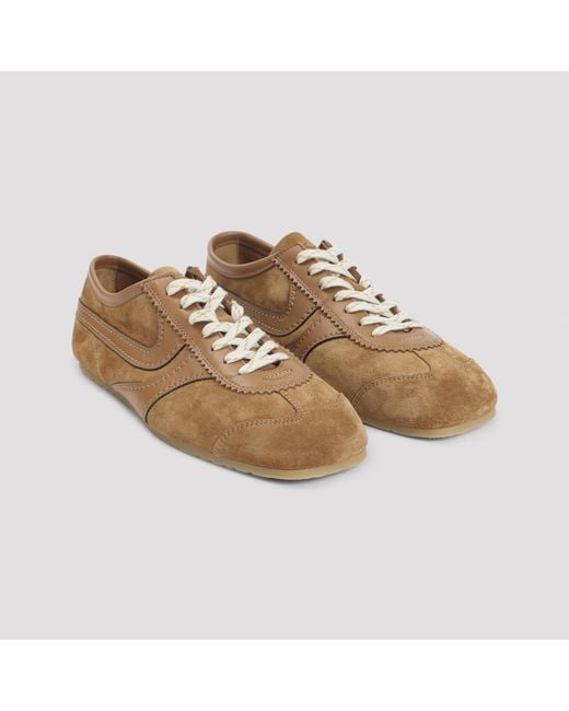 Dries Van Noten Brown Suede Leather Sneakers for men