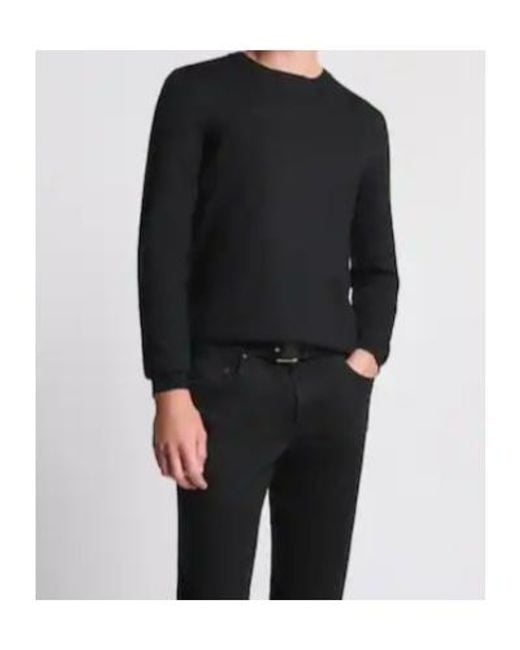 Fay Black Round-Neck Jumper for men