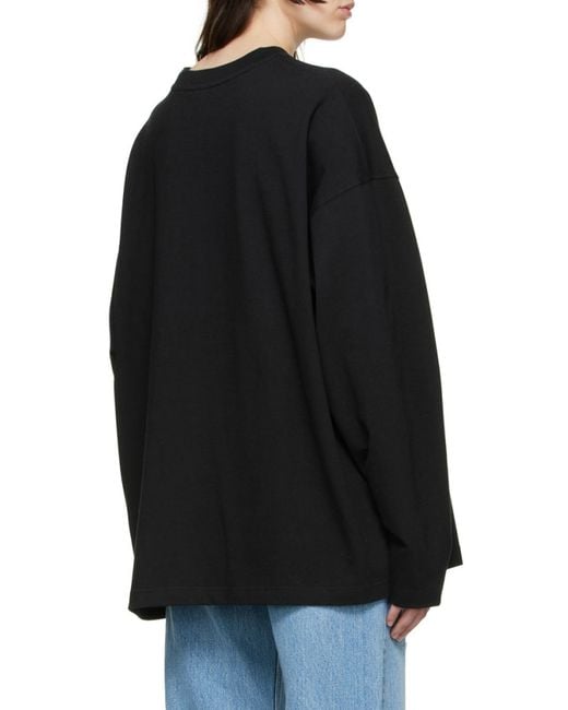 we11done Black Logo Details Long-Sleeved T-Shirt for men