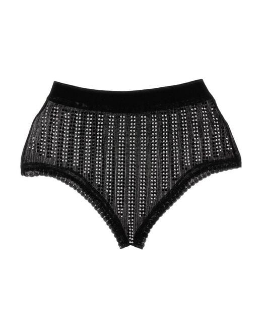 Rabanne Black Bead Embellished Stetched Briefs