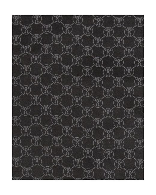 Moschino Black Logo Printed Pocket Square for men