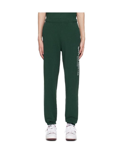Sporty & Rich Green Loose Waist Sweatpants for men
