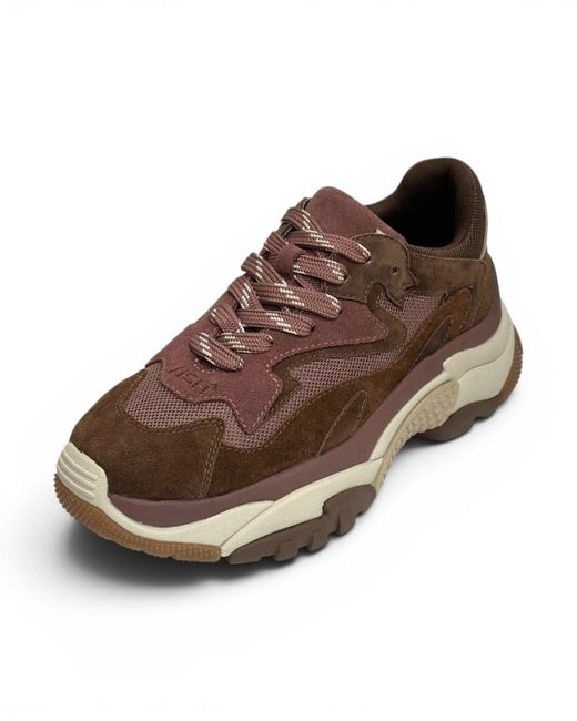 Ash Brown Round-Toe Sneakers