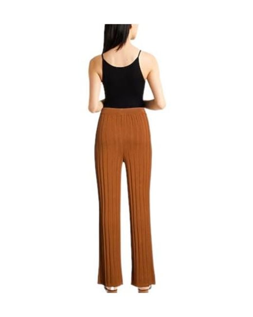Max Mara Brown Loose High-Waist Knit Trousers