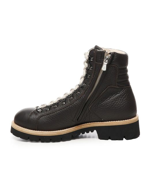 Eleventy Black Lace-Up Rubber Sole Boots for men