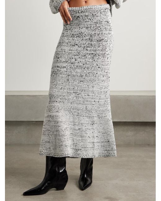 Proenza Schouler Gray Kerry Knitted Midi Skirt
