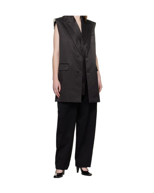 Jean Paul Gaultier Black Double Layer Sleeveless Jacket for men