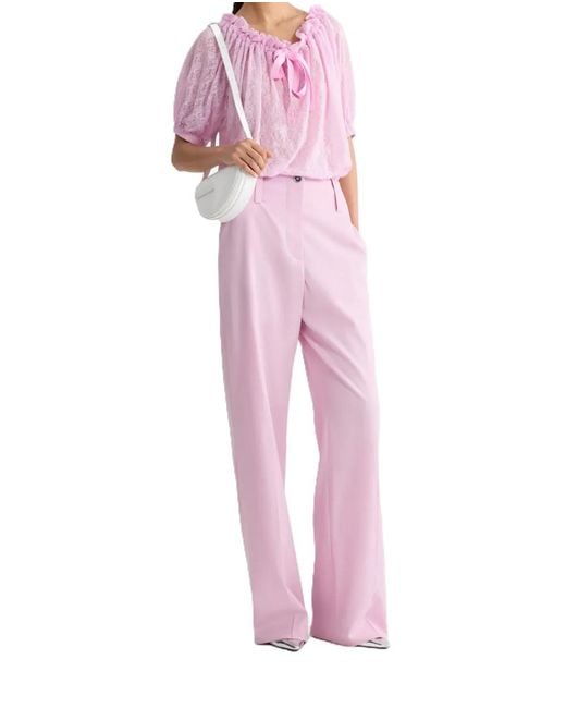 Patou Pink Tall-Waistband Straight Trousers