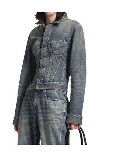 Balenciaga Blue Corseted Denim Jacket