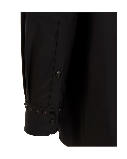 Valentino Black Collared Button-Up Shirt for men
