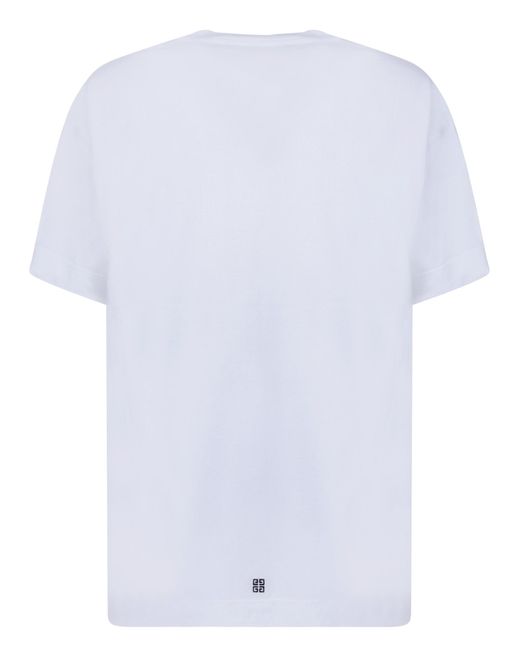 Givenchy White Logo Embroidered Crewneck T-Shirt for men