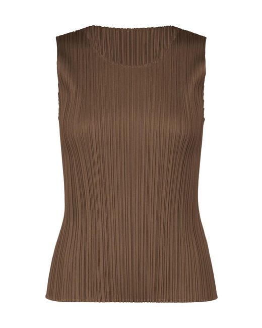 Pleats Please Issey Miyake Brown Pleated Vest