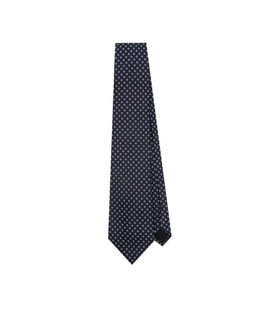 Saint Laurent Blue All-Over Patterned Tie for men