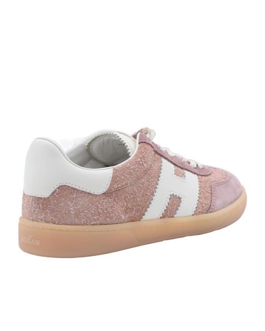 Hogan Pink 'Cool' Lace-Up Low-Top Casual Shoes