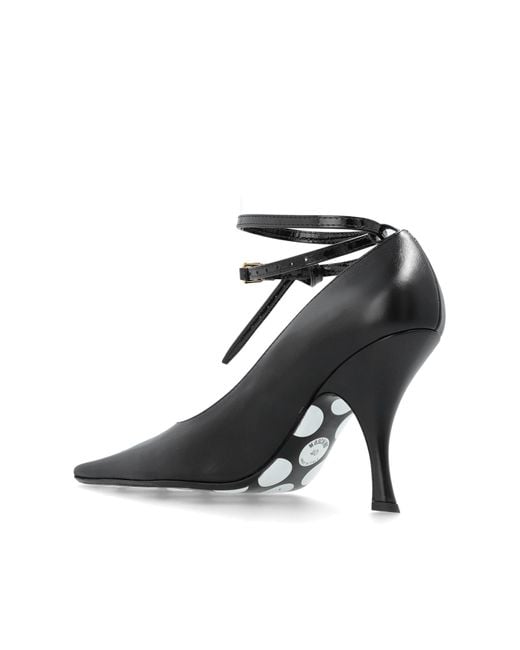 Moschino Black Pointed Toe Heeled Pumps