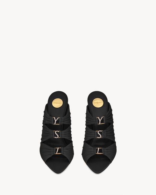 Saint Laurent Black Emilie Mule Sandal