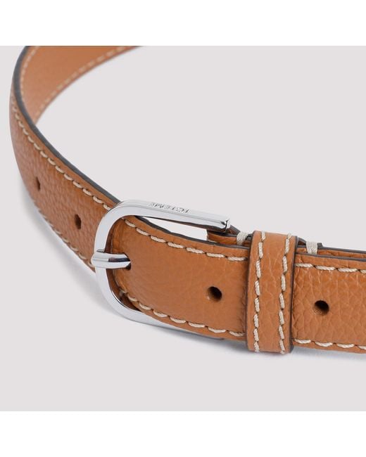 Totême  White Totême Logo Detailed Buckled Belt