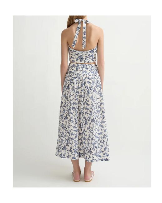 Posse White Rue Halterneck Baroque-Print Top