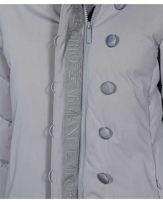 Emporio Armani Gray Long-Sleeved Down Jacket