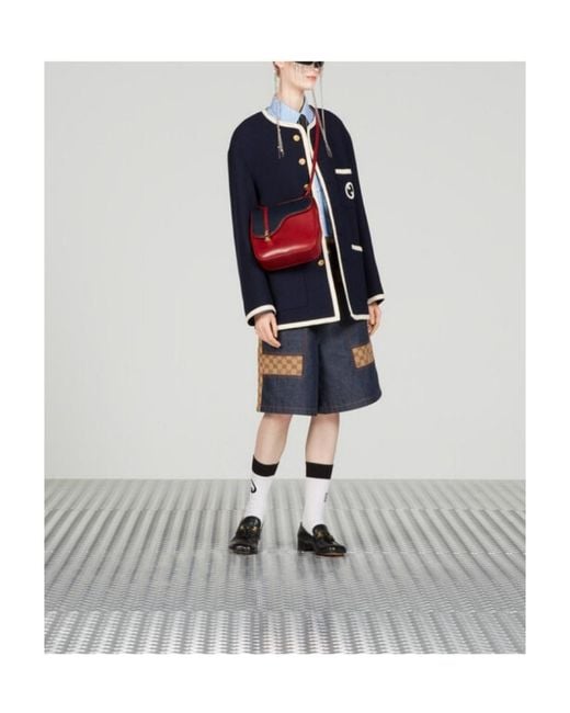 Gucci Blue High-Waist Denim Bermuda Shorts