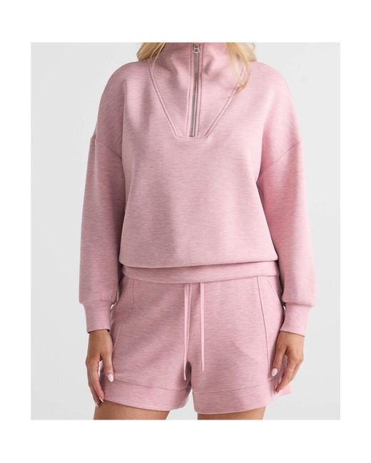 Varley Pink Half-Zip Sweatshirt