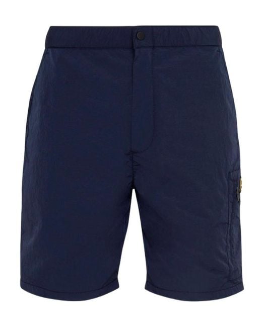 Barbour Blue Raised-Logo Shorts for men