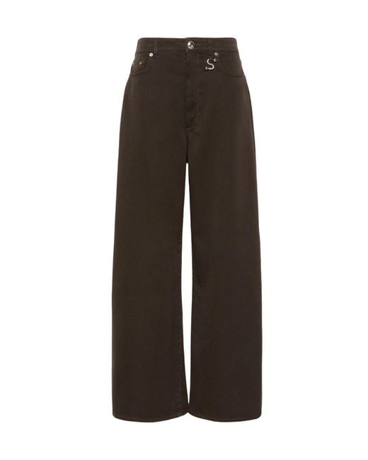 Sportmax Brown Siamese Wide Leg Jeans