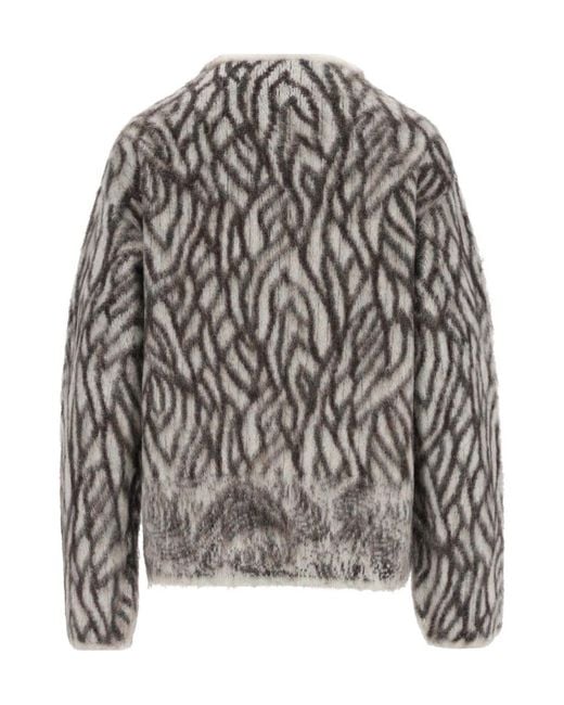 Forte_forte Gray Plum De Heron Jacquard Sweater