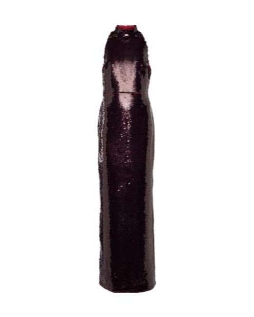Safiyaa Purple Viba Sequined Gown