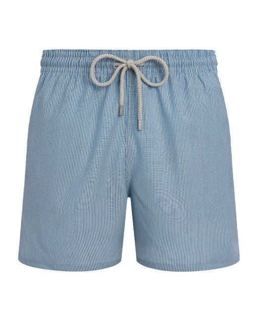 Vilebrequin Blue Drawstring Striped Swim Shorts for men