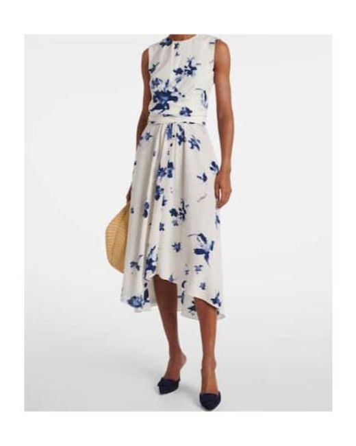 Altuzarra Blue Penny Floral Silk Wrap Dress