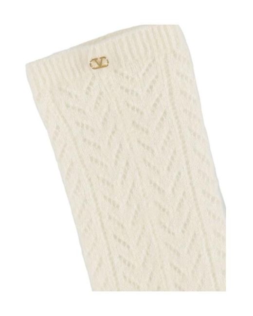 Valentino White Mohair Blend Socks
