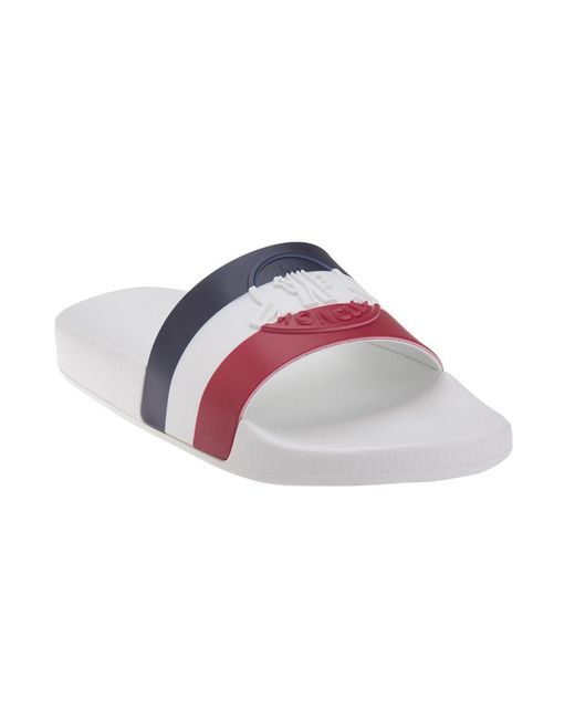Moncler White Striped Sandals