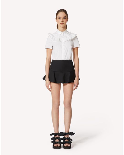 RED Valentino Black Classic Flared Shorts