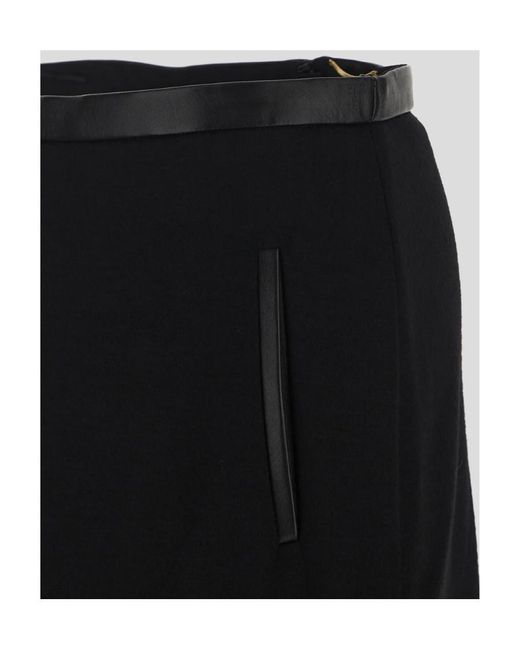 Saint Laurent Black Slit Detailed Skirt