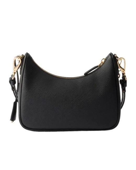 Prada Black Re-Edition Saffiano Leather Mini-Bag