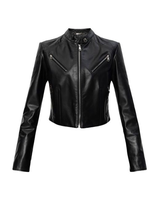 Dolce & Gabbana Black Cropped Biker Jacket