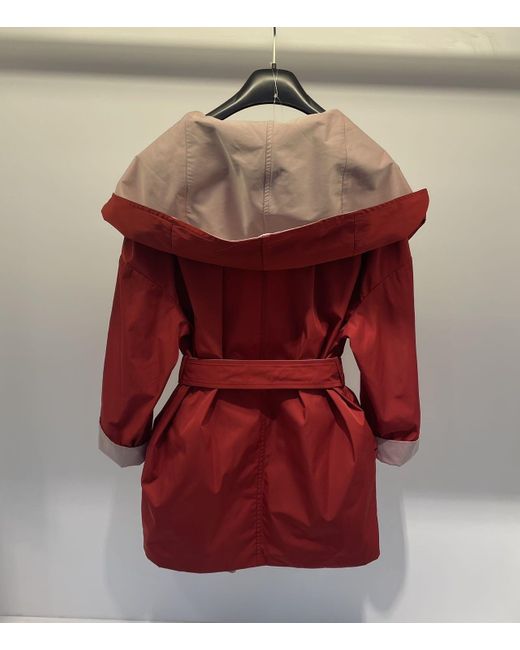 Max Mara Red Long-Sleeved Casual Jacket