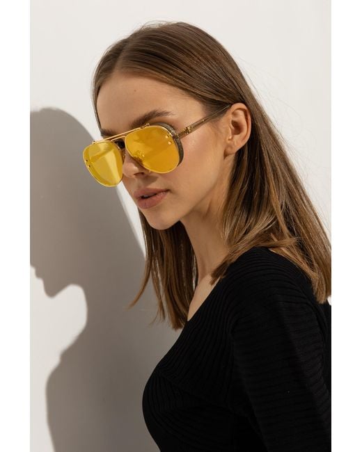Balmain Metallic Logo Sunglasses for men