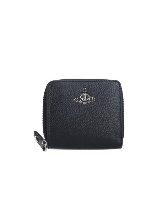 Vivienne Westwood Blue Logo Plaque Zip-Around Wallet