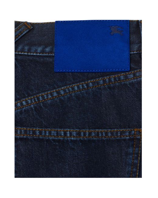 Burberry Blue Logo Patch Flared-Leg Jeans