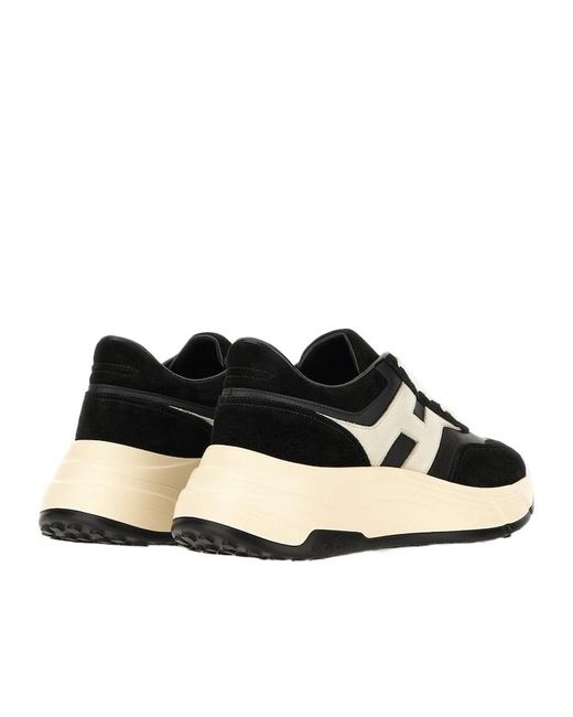 Hogan Black Hi-Fi Panelled Lace-Up Sneakers