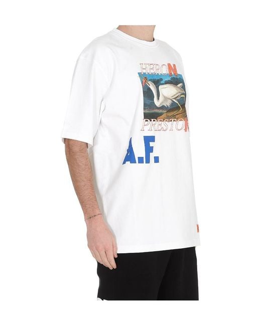 Heron Preston White Logo Print Short-Sleeved T-Shirt for men